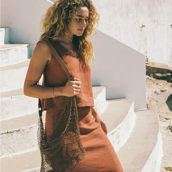 Brand NEW Wavy Linen Andy Tank top S/M in emerald green - Picture 3 of 3